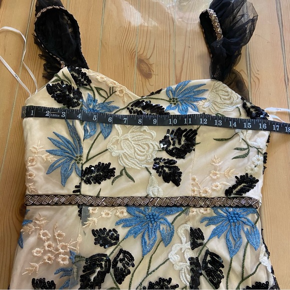 NWOT Lulus Show Stopper Cream Embroidered Sequin Bodycon Maxi Dress - Picture 10 of 14